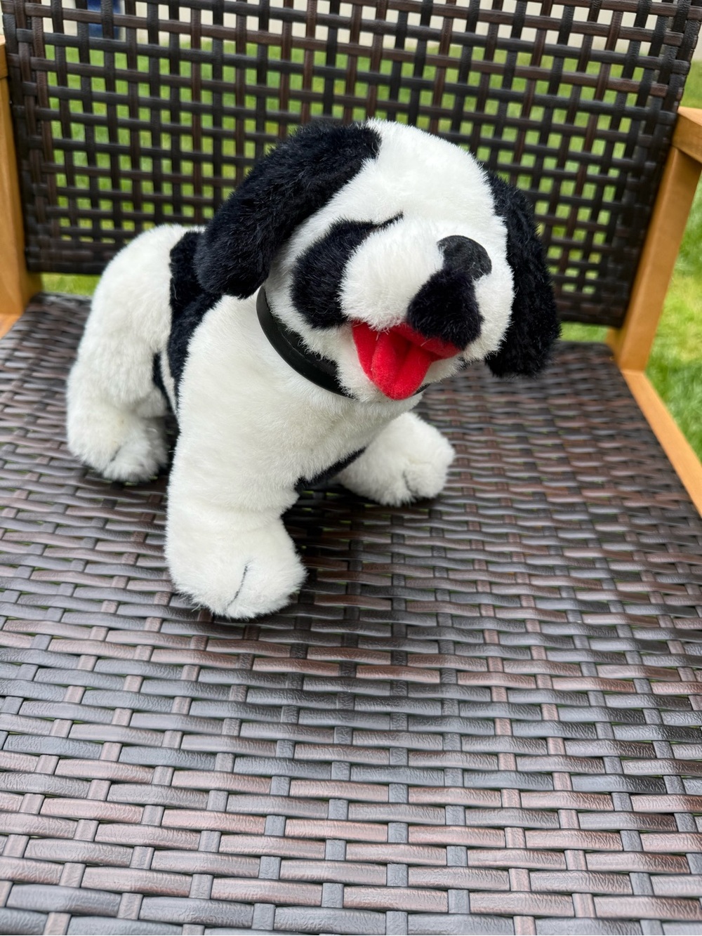 Big Dog 1990’s Plush Black & White Puppy Dog Toy - Soft Pet Plush